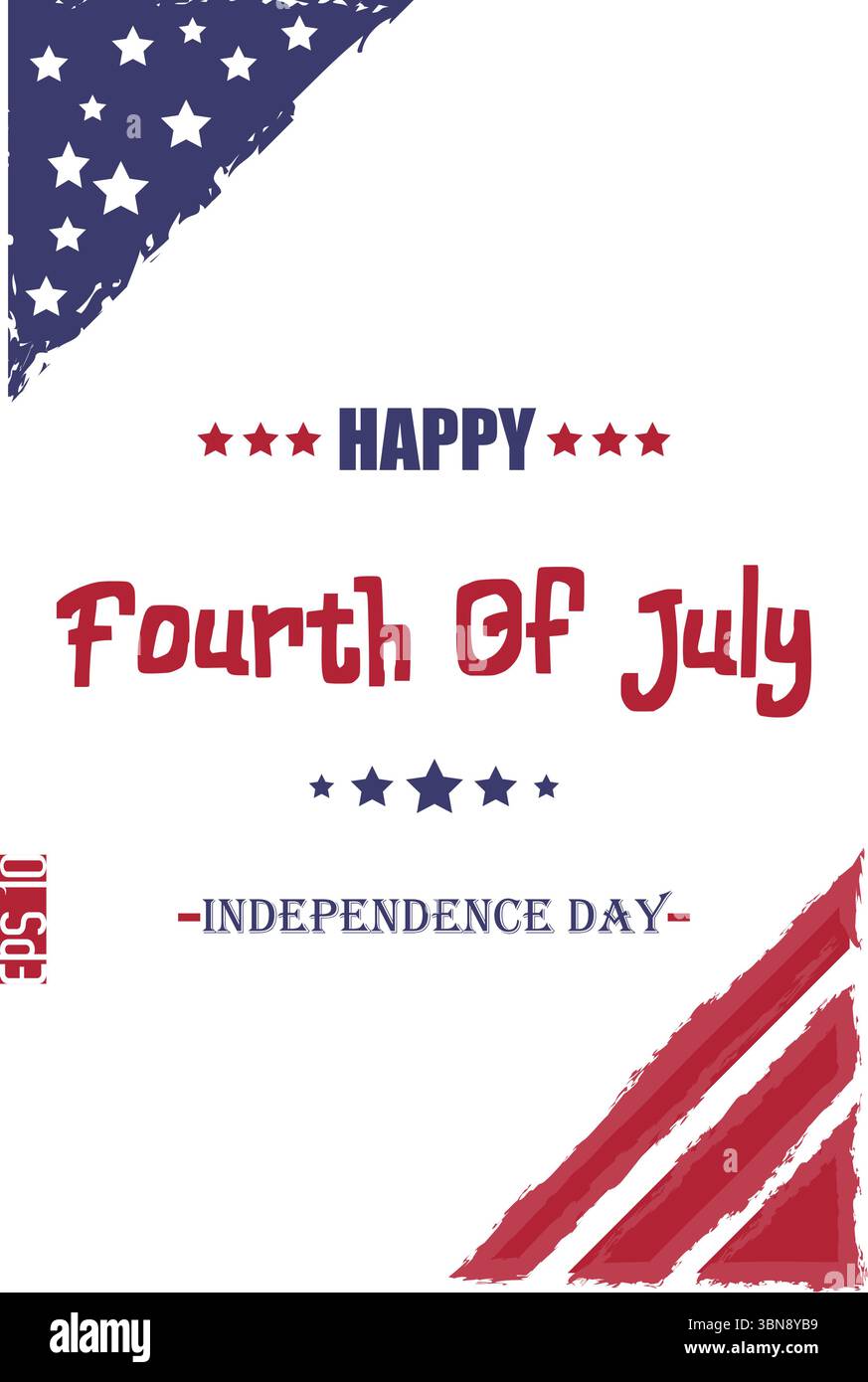 Buon 4 luglio Independence Day Cursive Hard Lettering modello USA Abstract Flag Illustrazione Vettoriale