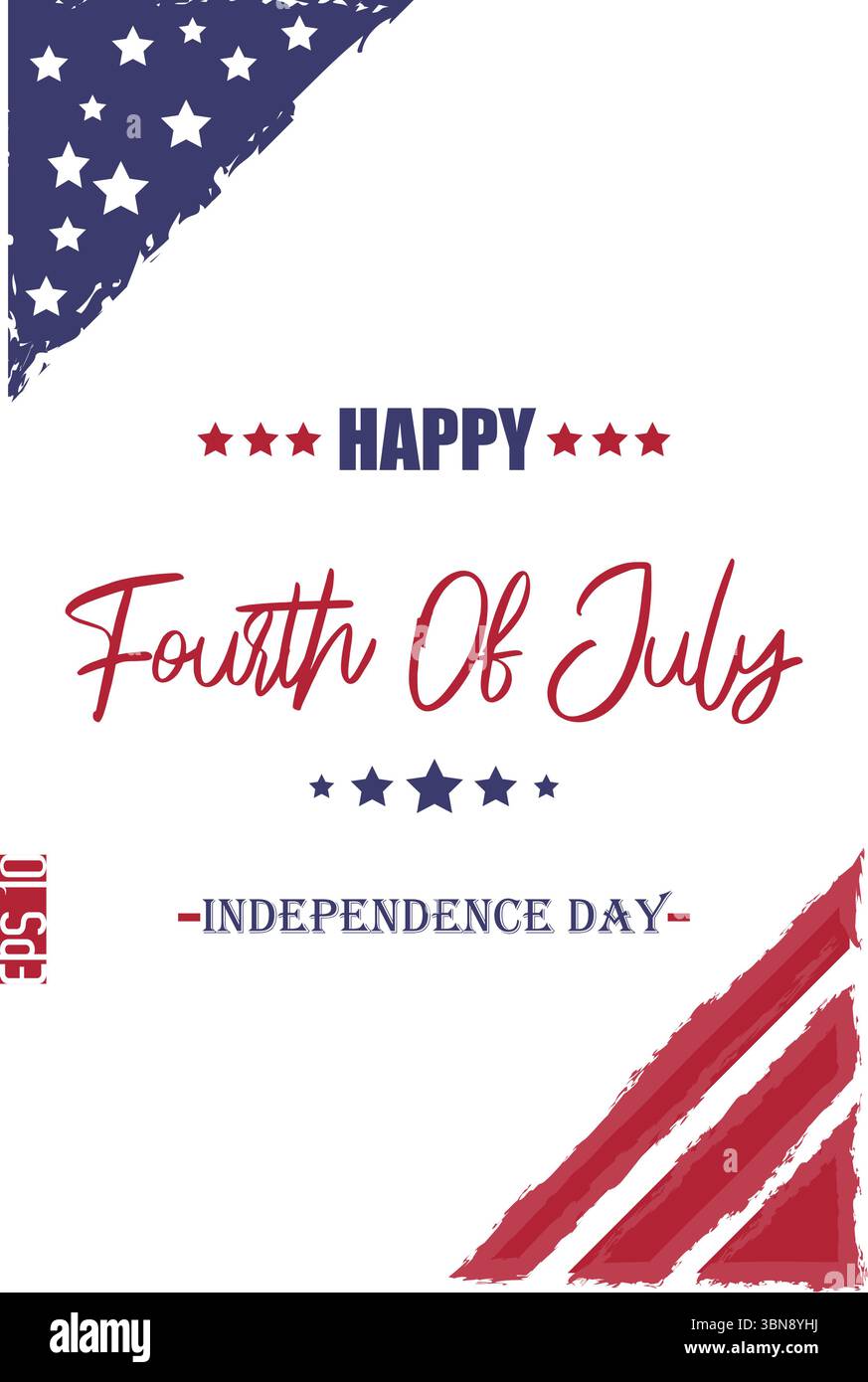 Buon 4 luglio Independence Day Cursive Hard Lettering modello USA Abstract Flag Illustrazione Vettoriale