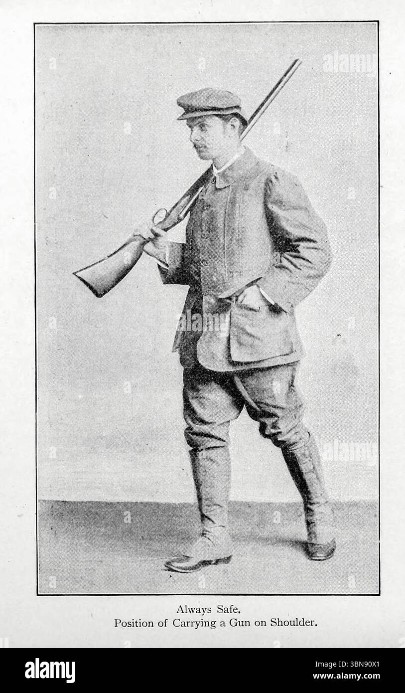 Posizione sempre sicura di portare la pistola sulla spalla da " il cannone e il suo sviluppo " di Greener, W. W. (William Wellington) data di pubblicazione 1897 Foto Stock