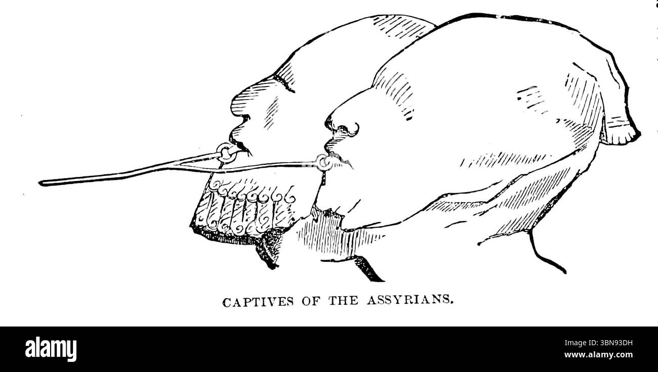 Captives of the Assyrian dal LIBRO III - Assiria dal volume 9, of Ridpath's Universal history : an account of the origin, primitive condition and ethnic Development of the Great race of Mankind, and of the principal events in the Evolution and Progress of the civilized Life between men and Nations, from recent and Authentic sources with a preliminary investigation on the time, Place and way of the beginning by Ridpath, John Clark, 1840-1900 published in 1897 Foto Stock