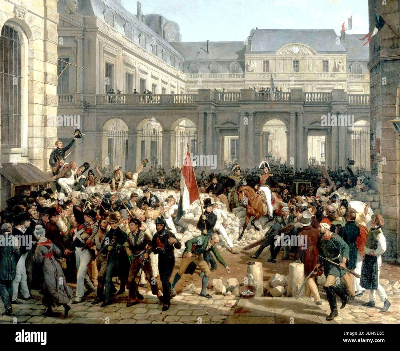 RIVOLUZIONE FRANCESE 1830. Louis Philippe cavalca dal Palais Royal all'Hôtel de Ville il 31 luglio 1830, dipinto da Horace Vernet Foto Stock