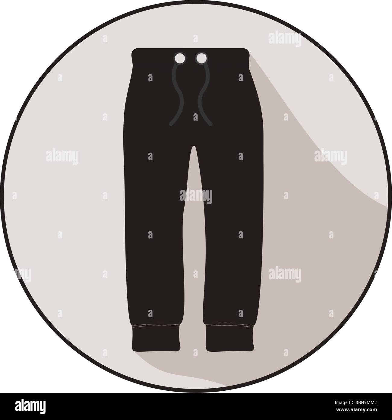 Elegante icona dei pantaloni, con un elegante design piatto che incarna la moda moderna Illustrazione Vettoriale