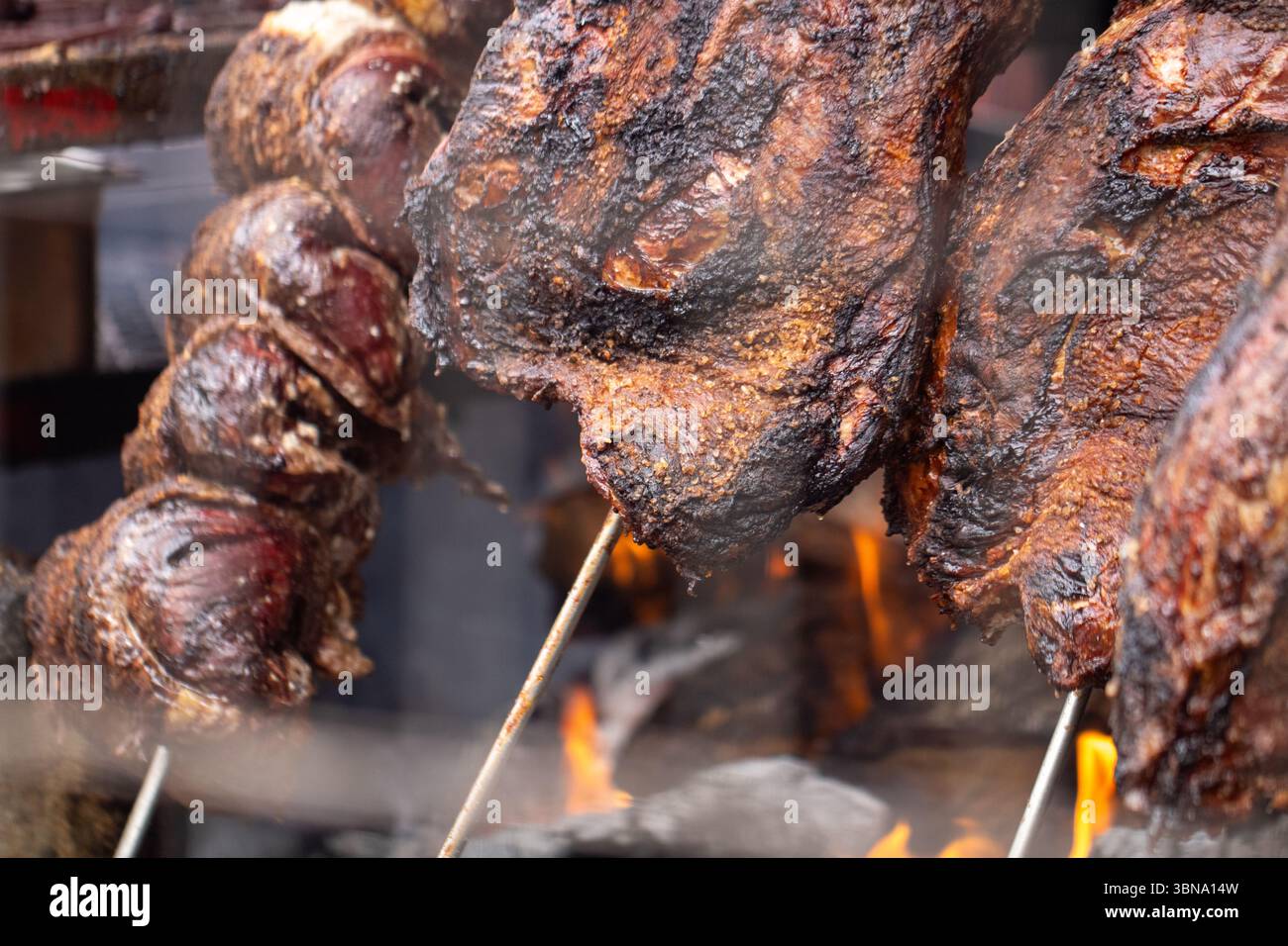Camion per il cibo in stile texano per barbecue Foto Stock