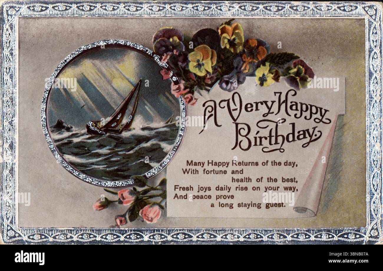 Cartolina Di Compleanno Vintage Con Fiori Secchi – Biglietto Pieghevole, Colore Casuale, 13x19 Cm