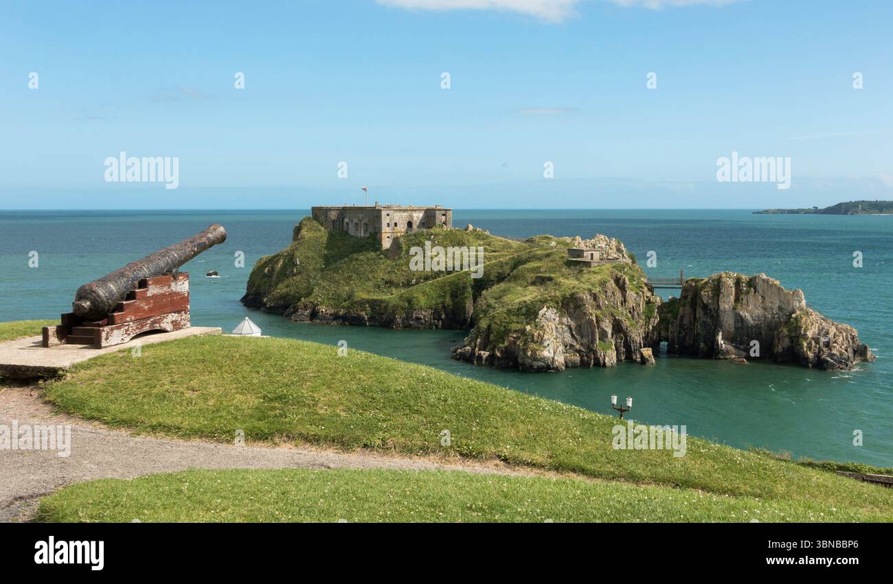 St Catherine's Fort on St. Catherine's Island, Tenby, Pembrokeshire, Galles, Regno Unito Foto Stock