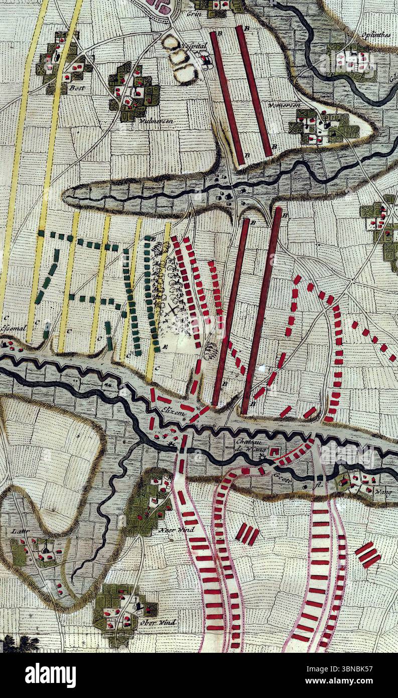 Documento cartografico vintage che rivela il posizionamento militare, le tattiche difensive e la pianificazione strategica della guerra fluviale del periodo storico. SEATTL Foto Stock