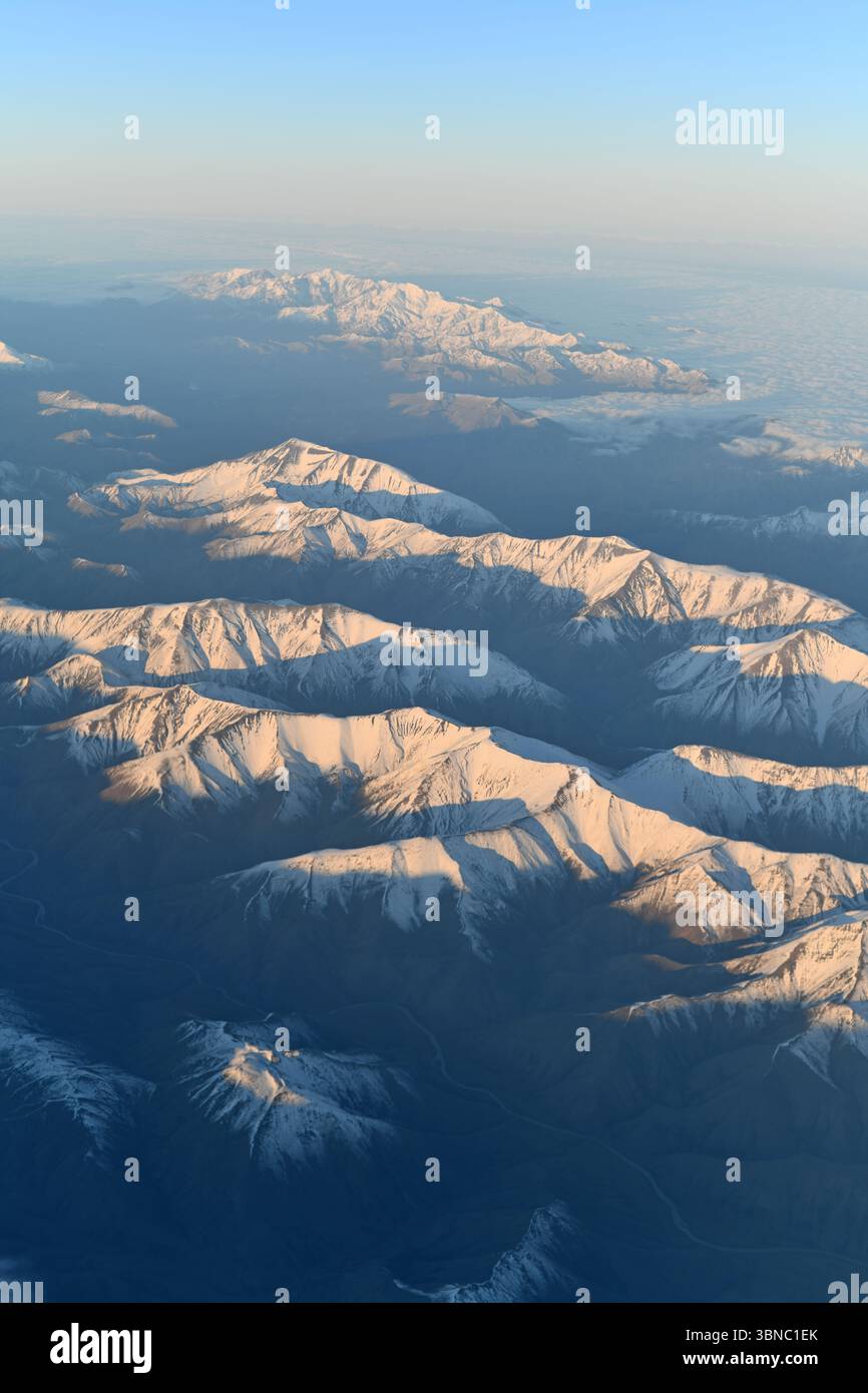 Aerea delle Alpi meridionali, nuova Zelanda Foto Stock