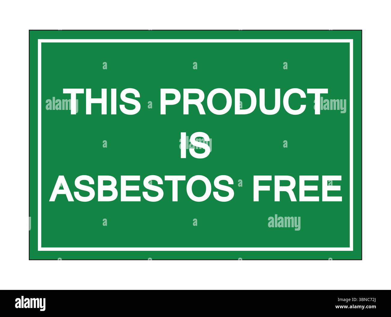 Segnale di sicurezza che indica che il prodotto è privo di rischi di amianto Illustrazione Vettoriale