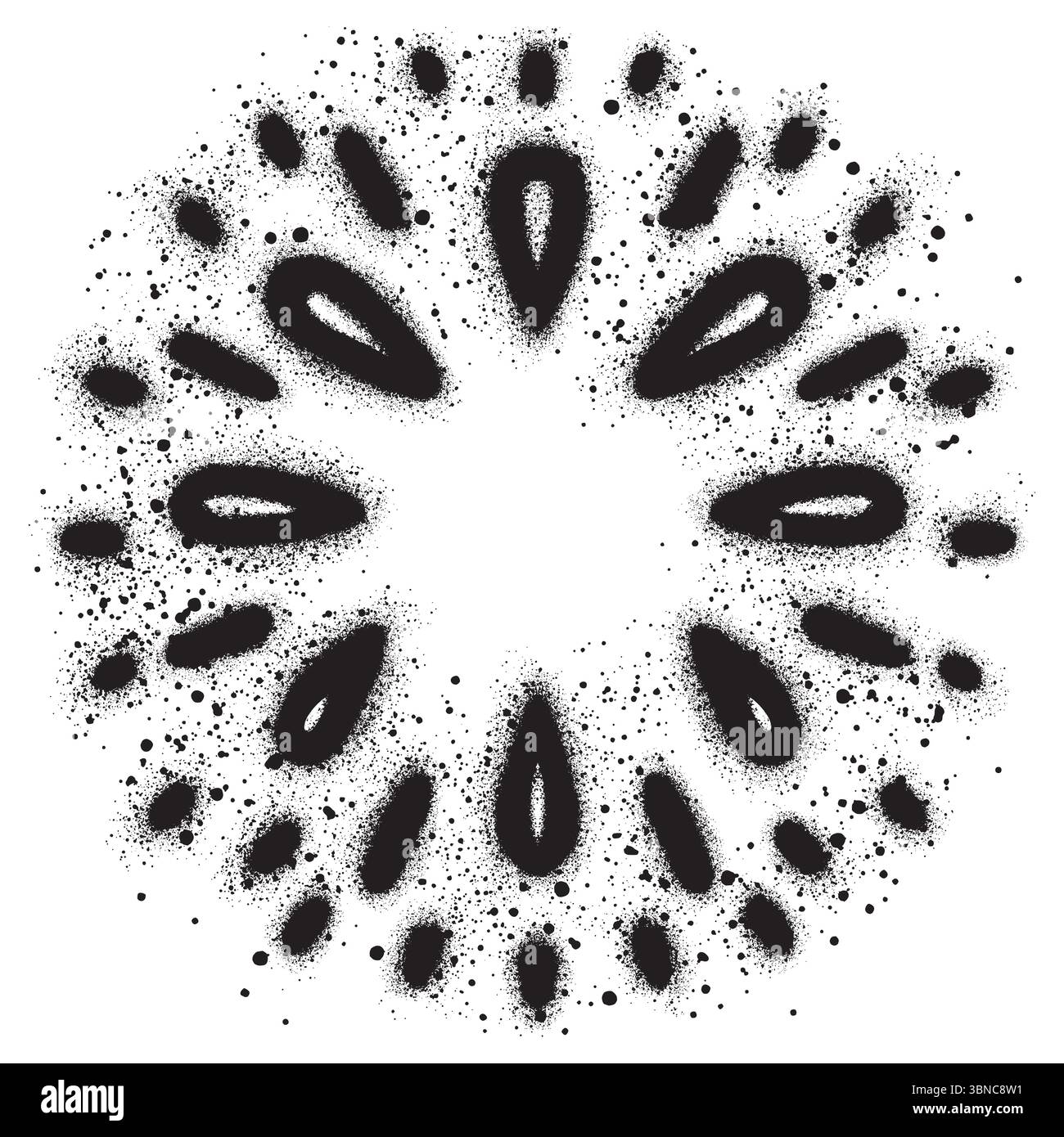 graffiti per fuochi d'artificio con vernice spray nera.illustrazione vettoriale. Illustrazione Vettoriale