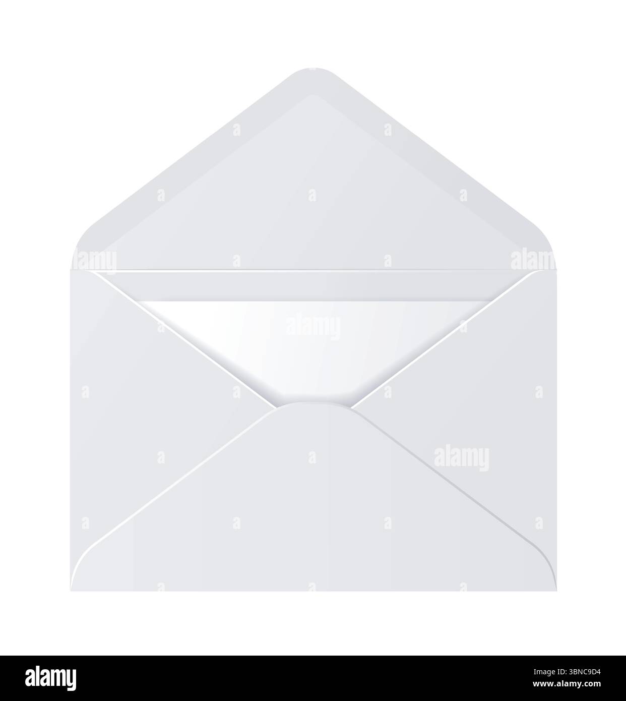 Aprire la busta bianca con la lettera all'interno. Illustrazione vettoriale Illustrazione Vettoriale