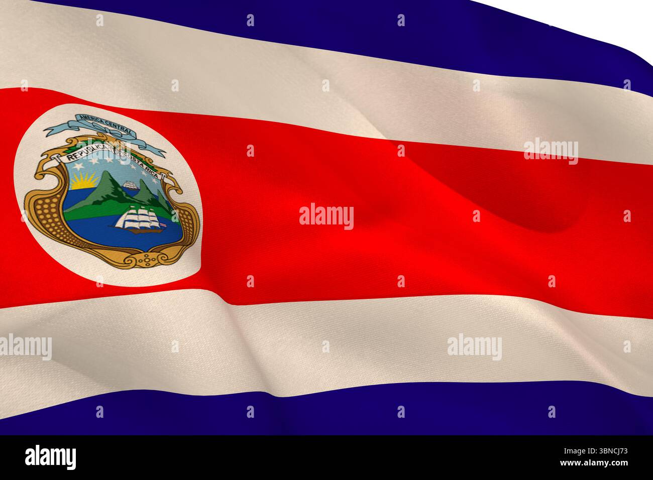 Costa Rica bandiera nazionale sventolando Foto Stock