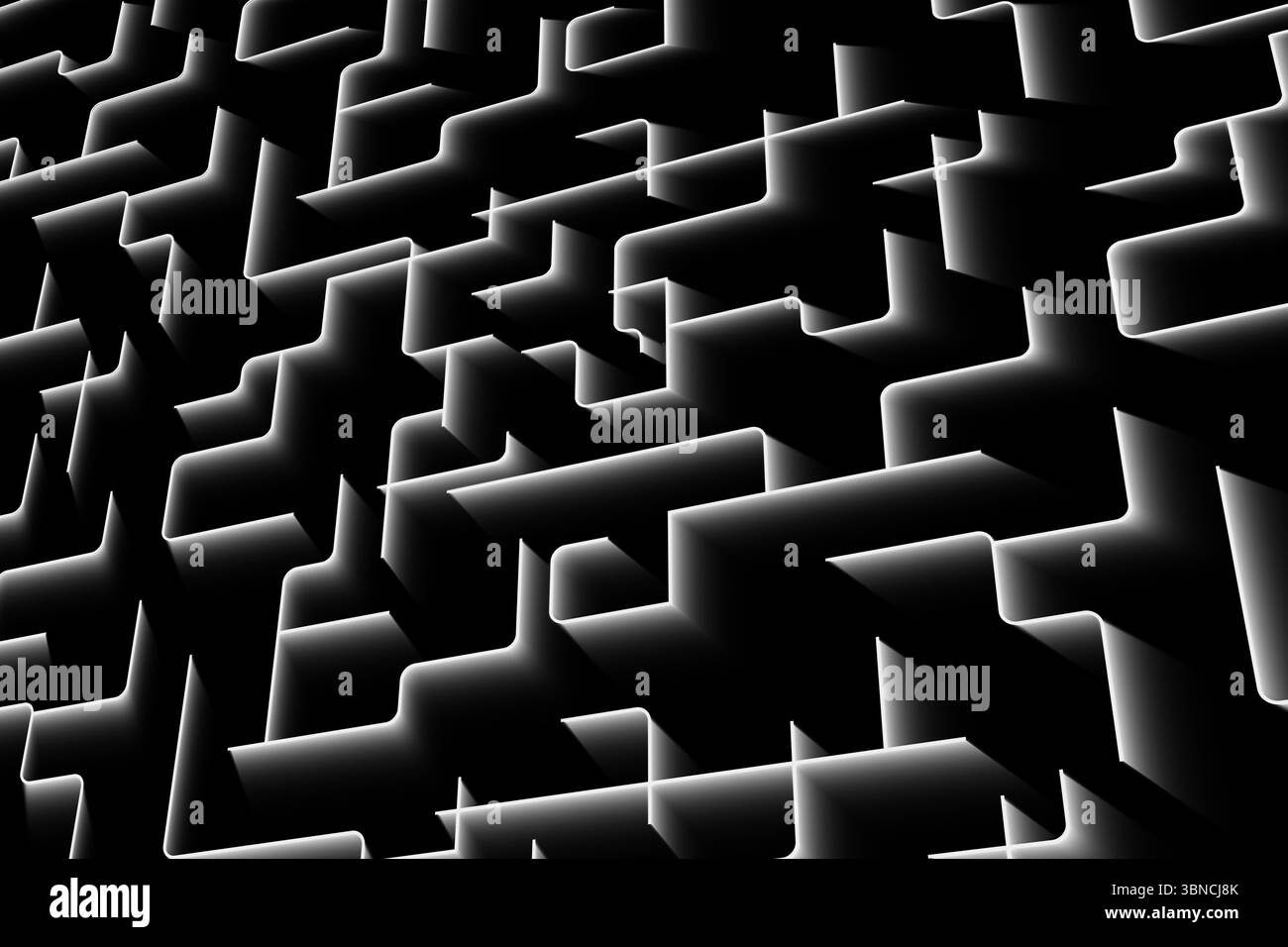 Linee lucido su sfondo nero Foto Stock