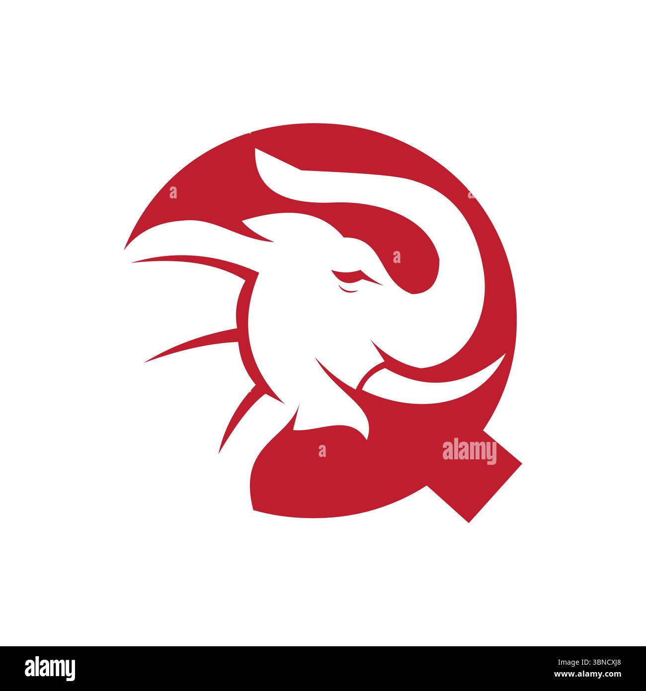 Logo Elephant Letter Q. Modello vettore simbolo elefante minimo Illustrazione Vettoriale