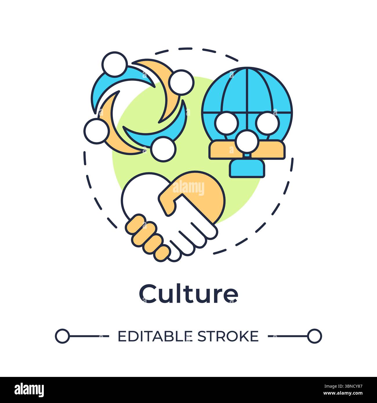 Icona del concetto cultura multicolore Illustrazione Vettoriale