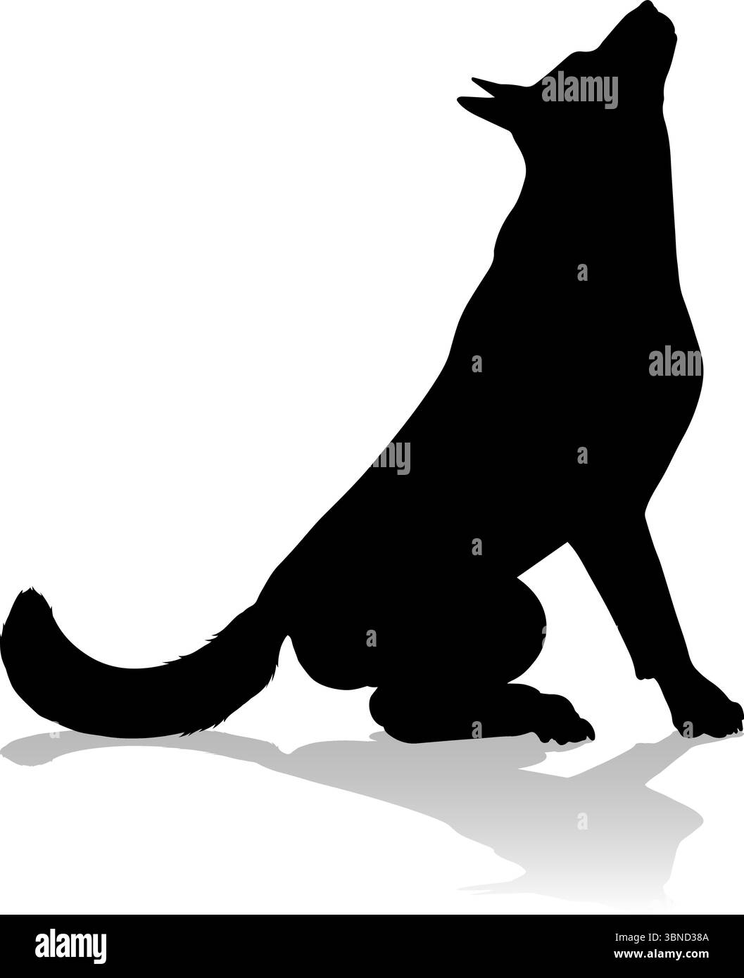 Silhouette cane animale domestico Illustrazione Vettoriale