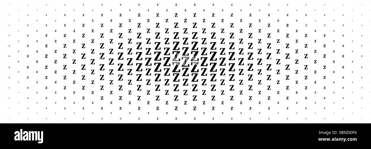 mezzitoni orizzontali della lettera maiuscola nera z che si estende dal centro per il motivo e lo sfondo. Illustrazione Vettoriale