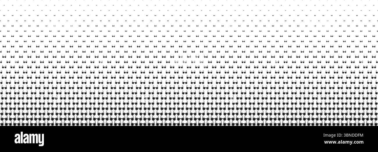 colore nero orizzontale mezzitoni degli occhiali da sole cerchio nero, design a icona per motivi e sfondo. Illustrazione Vettoriale