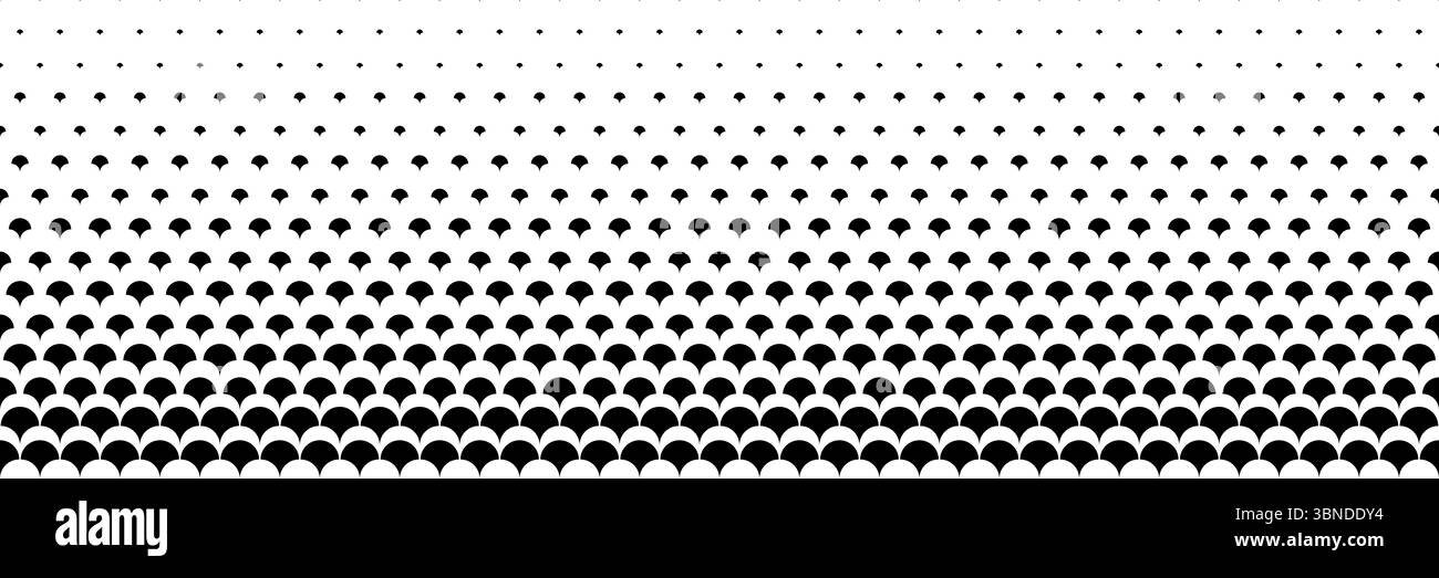 mezzitoni orizzontali di foglie nere per motivi e sfondo. Illustrazione Vettoriale