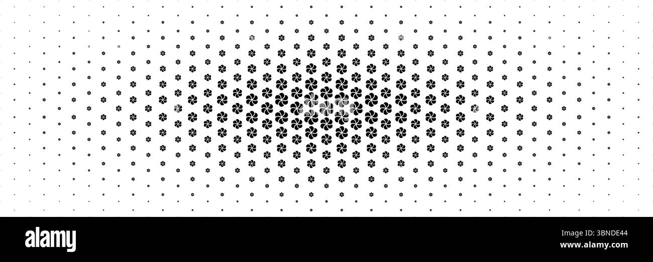 mezzitoni orizzontali del simbolo nero alla moda che si estende al centro per motivi e sfondo. Illustrazione Vettoriale