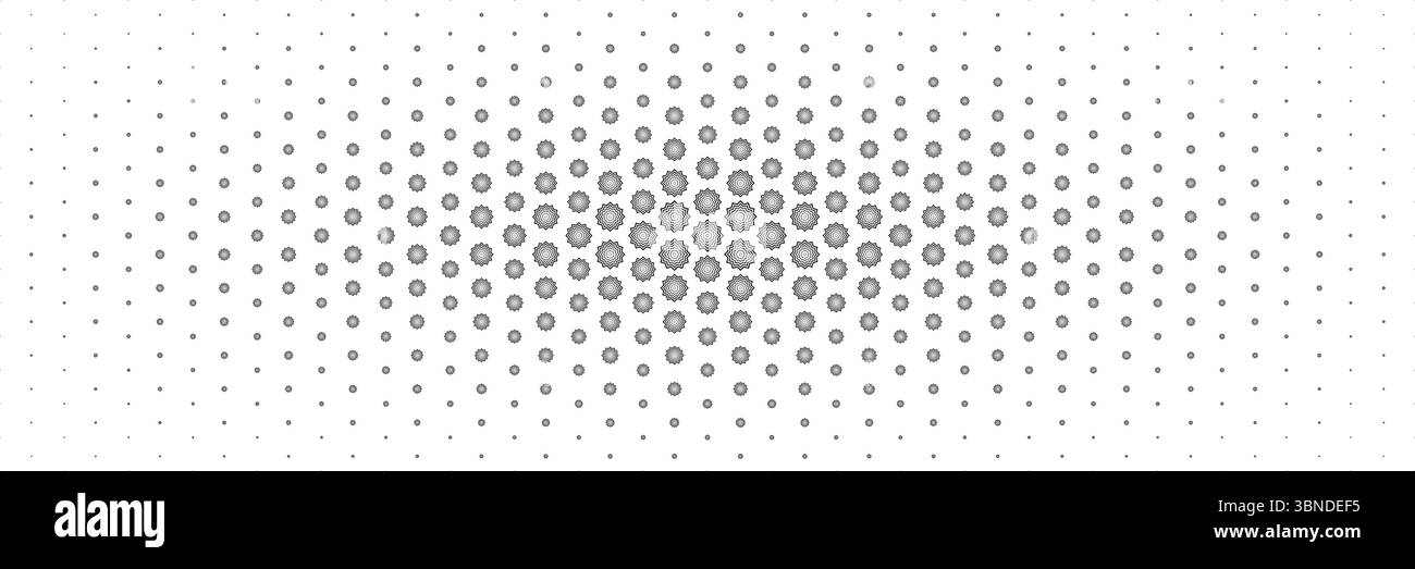 mezzitoni orizzontali di moderno zigzag nero disposti dal centro per motivi e sfondo. Illustrazione Vettoriale