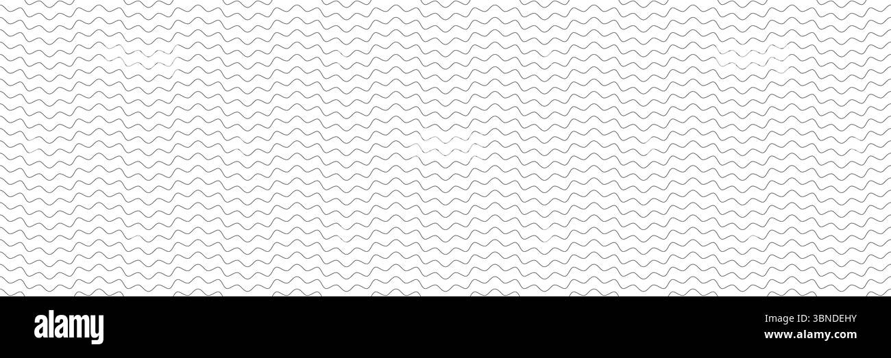 linee curve nere orizzontali senza cuciture per motivi e sfondo. Illustrazione Vettoriale
