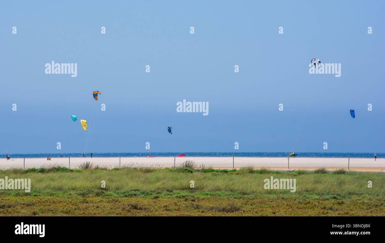 Sport da spiaggia a Tarifa, Spagna Foto Stock