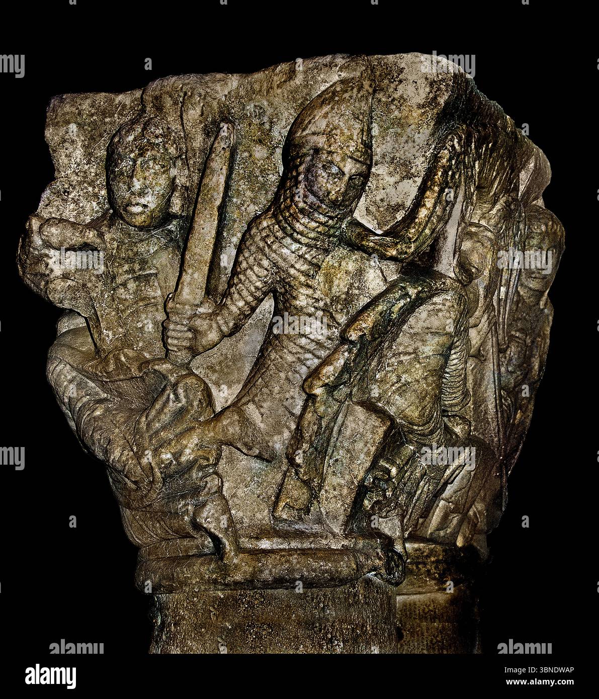 Anges et Seraphins - Angeli e Seraphim XII secolo Atelier Catalano actif en Languedoc, Parigi, Louvre, Francia, francese ( il nome "Seraphim" significa "bruciatori" o "ardenti"). In contesti religiosi, in particolare nelle tradizioni ebraiche, cristiane e islamiche, i Seraphim sono un tipo di essere celeste, in particolare un ordine di angeli di alto rango. Sono spesso raffigurati con più coppie di ali e sono associati a fuoco, luce e lode ) Foto Stock