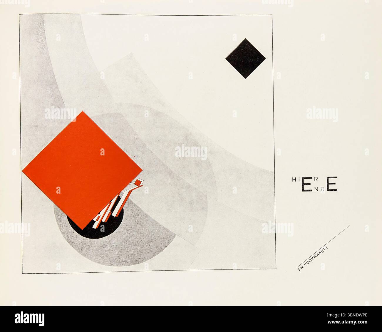 El Lissitzky, 'Here, IT's Over', piatto del libro, Pro DVA Kvadrata (circa due quadrati), stampa litografica, 1922 Foto Stock