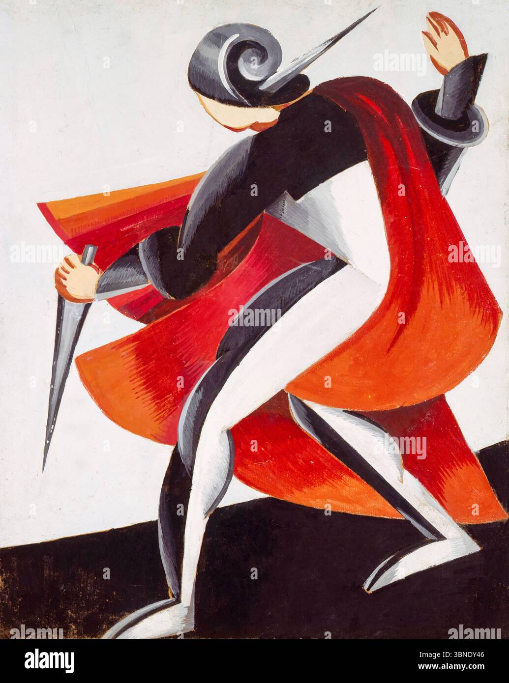 Alexandra Exter, Costume Design. Figura con un pugnale. Schizzo per un costume per la produzione di Romeo e Giulietta di Shakespeare, pittura, 1921 Foto Stock