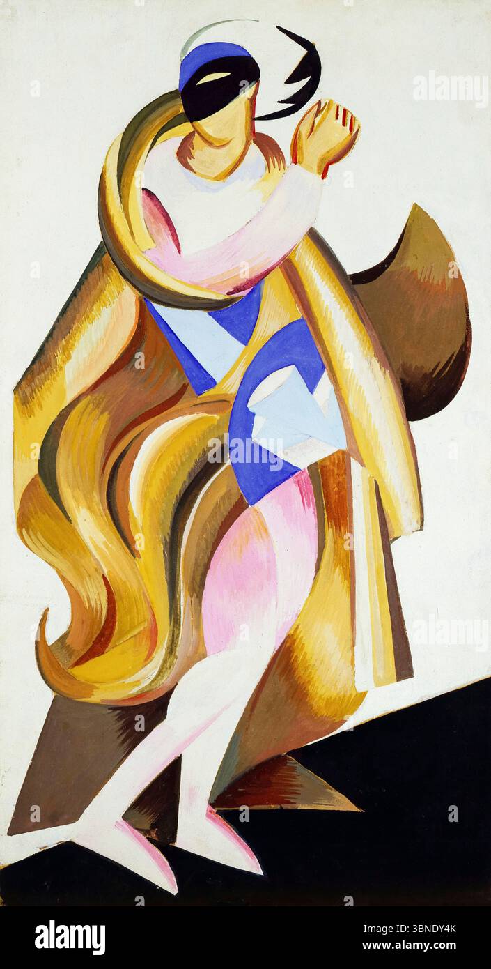 Alexandra Exter, Costume Design. Schizzo per un costume per la produzione di Romeo e Giulietta di Shakespeare, pittura, 1921 Foto Stock