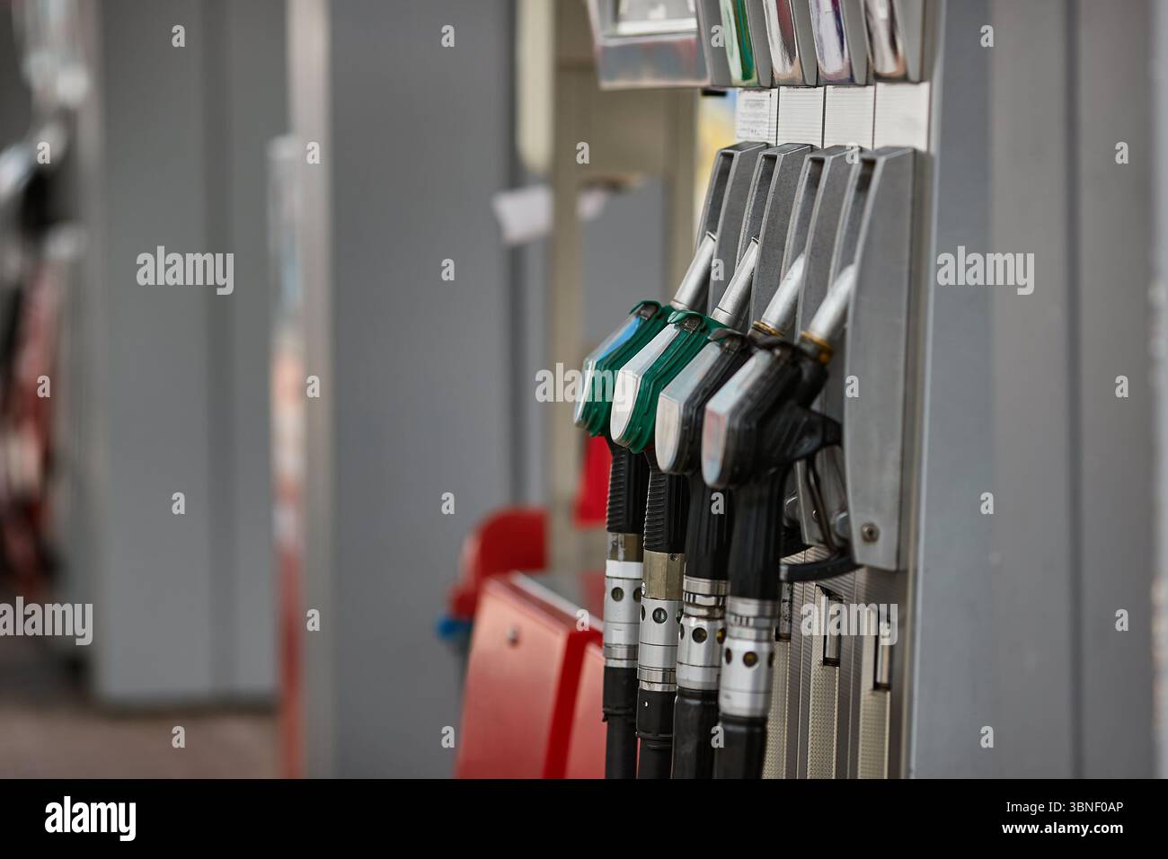 Pompe per stazioni di servizio, ugelli Foto Stock