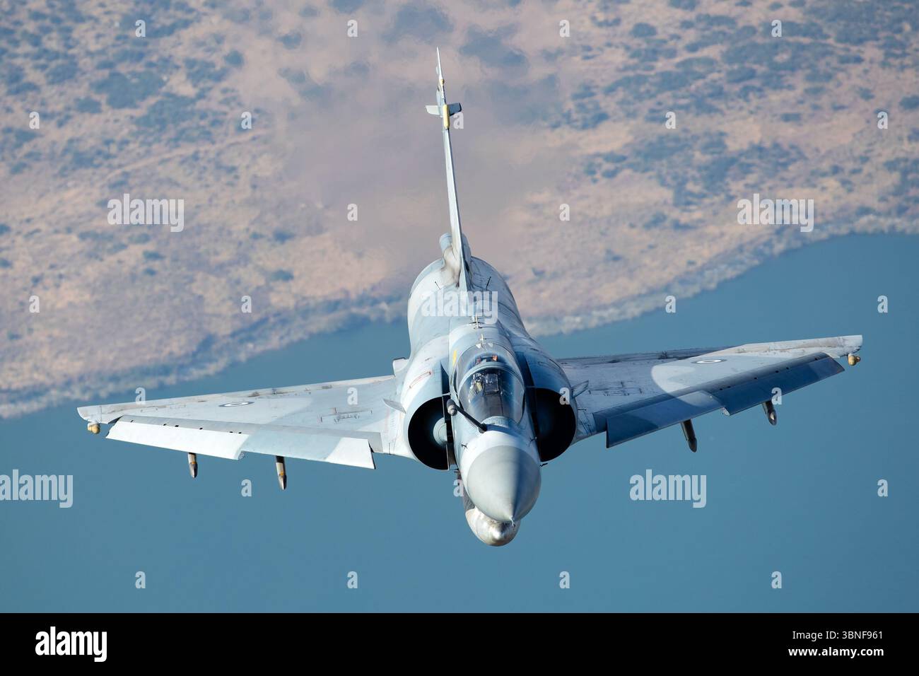Il Dassault Mirage 2000-5BG dell'Aeronautica greca ellenica è un caccia multiruolo, equipaggiato con radar, avionica e armi avanzate. Viene utilizzato principalmente per la superiorità aerea, l'intercettazione e le missioni d'attacco. Foto Stock