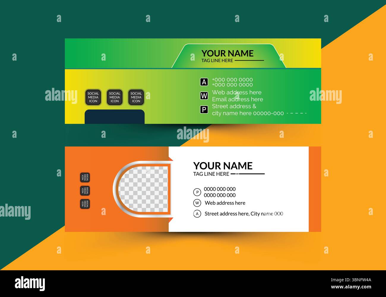 Design della firma dell'e-mail o piè di pagina dell'e-mail e copertina personale dei social media Illustrazione Vettoriale