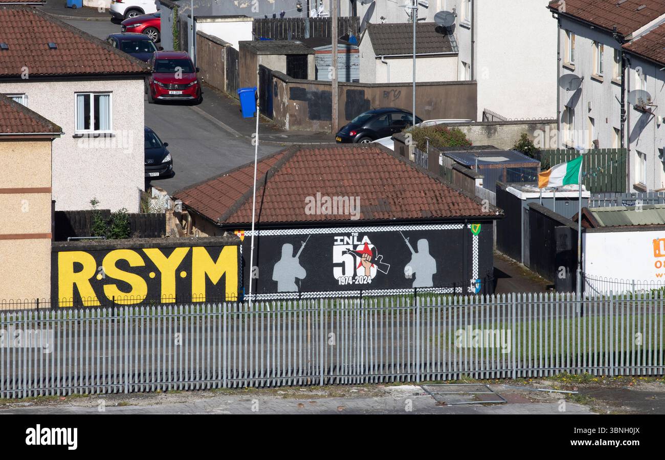 Murales politici a Derry City Foto Stock