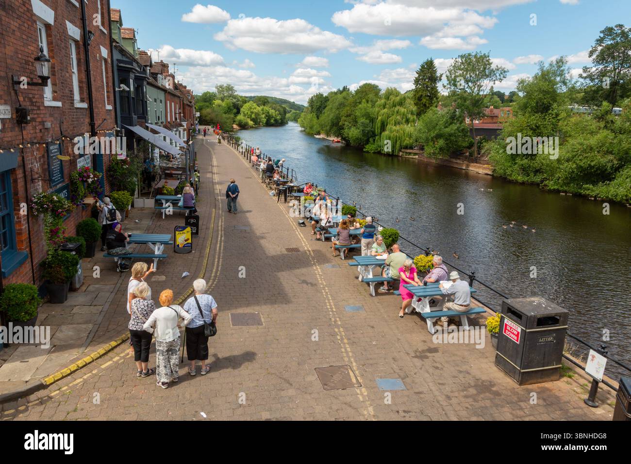 Il fiume Severn a Bewdley, Worcestershire, Regno Unito, 2025 Foto Stock