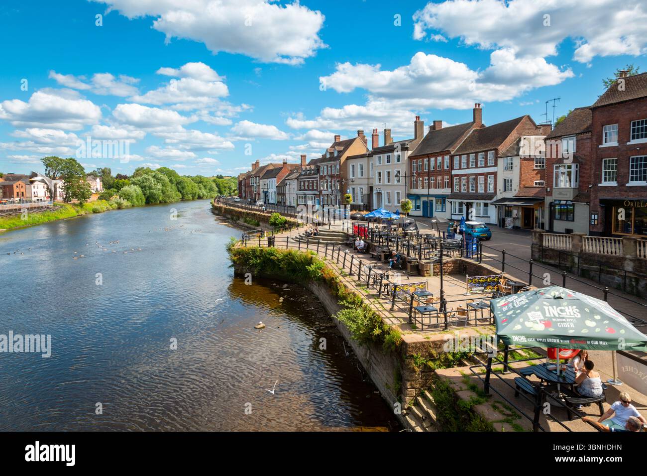 Il fiume Severn a Bewdley, Worcestershire, Regno Unito, 2025 Foto Stock