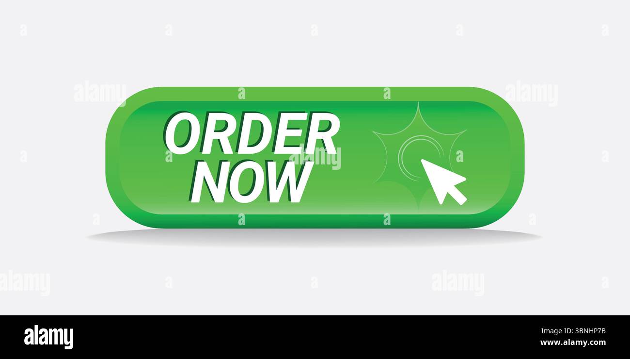 "Pulsante Ordina ora - colore arancione con testo grassetto" Illustrazione Vettoriale