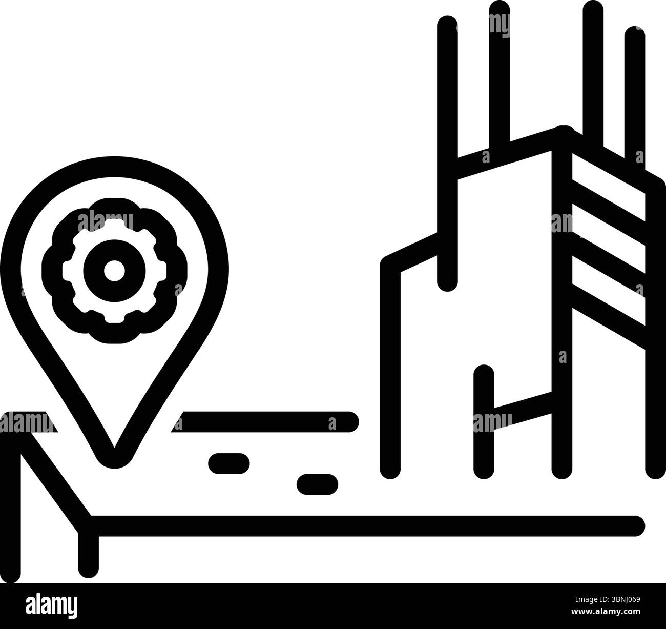 Icona della zona di sviluppo, sviluppo Illustrazione Vettoriale