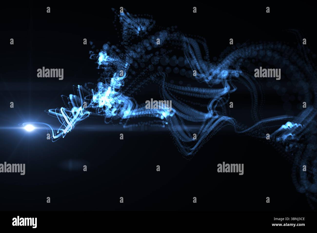 Abstract incandescente sfondo nero Foto Stock