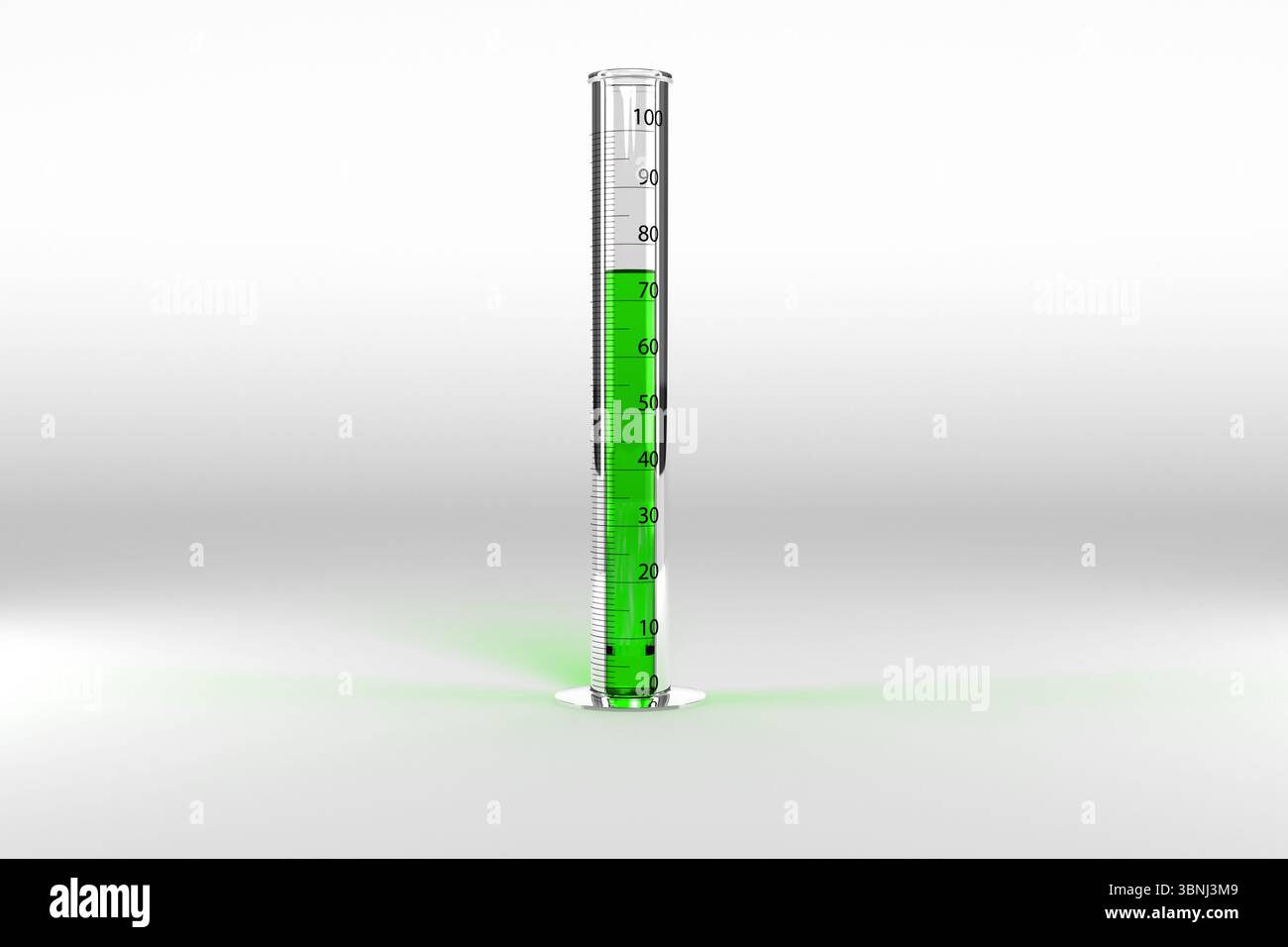Provetta con soluzione chimica verde Foto Stock