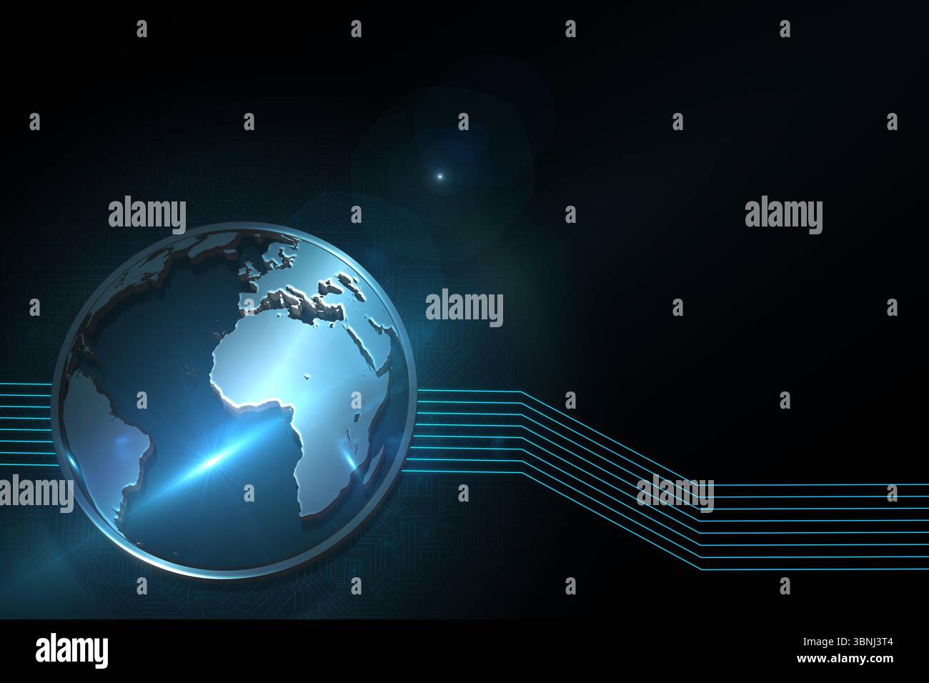 Globo lucido su sfondo nero Foto Stock