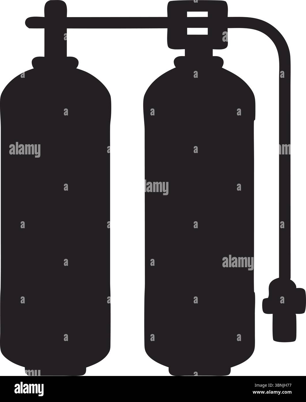 Estintore silhouette vettoriale, Clipart attrezzatura di sicurezza nera, icona isolata, strumento di emergenza, contorno semplice, protezione, industriale, sicurezza. Illustrazione Vettoriale