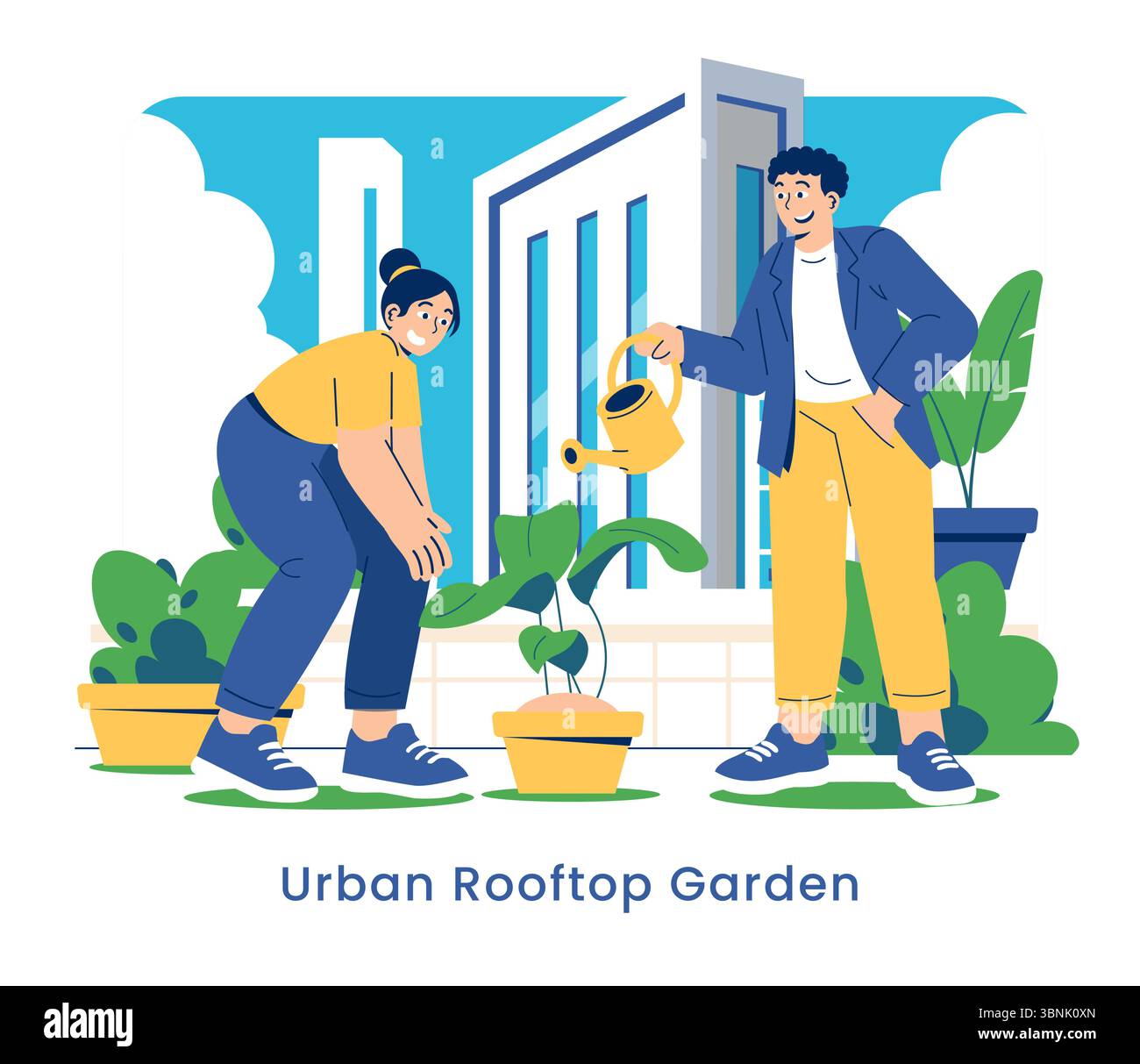Il concetto di giardino sul tetto urbano dimostra una vita urbana sostenibile attraverso pratiche di giardinaggio. La presentazione di individui che coltivano piante promuove spazi verdi nelle città e la gestione ambientale. Illustrazione vettoriale. Illustrazione Vettoriale Il concetto di giardino sul tetto urbano dimostra una vita urbana sostenibile attraverso pratiche di giardinaggio. La presentazione di individui che coltivano piante promuove spazi verdi nelle città e la gestione ambientale. Illustrazione vettoriale. Illustrazione Vettoriale