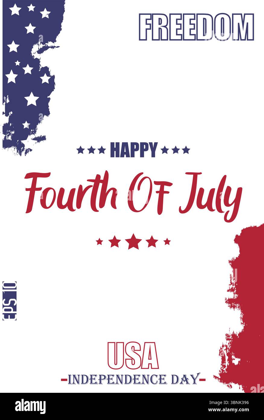 Buon 4 luglio USA giorno dell'indipendenza moderna testo USA modello di bandiera astratta Illustrazione Vettoriale