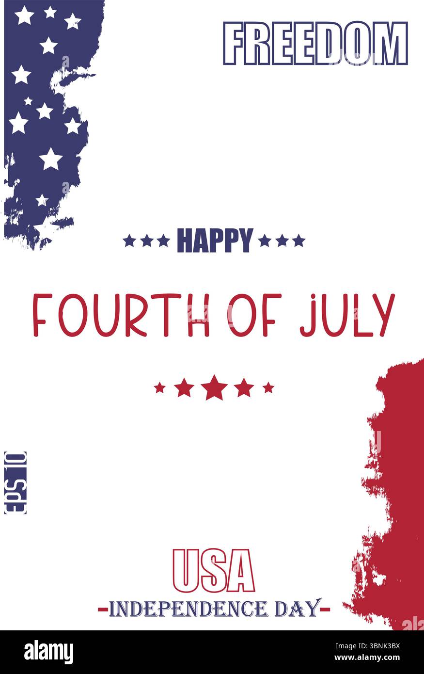 Buon 4 luglio USA giorno dell'indipendenza moderna testo USA modello di bandiera astratta Illustrazione Vettoriale