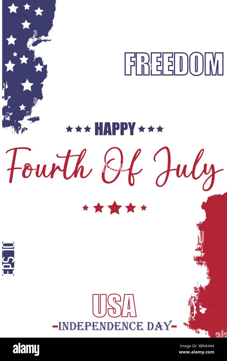Buon 4 luglio USA giorno dell'indipendenza moderna testo USA modello di bandiera astratta Illustrazione Vettoriale
