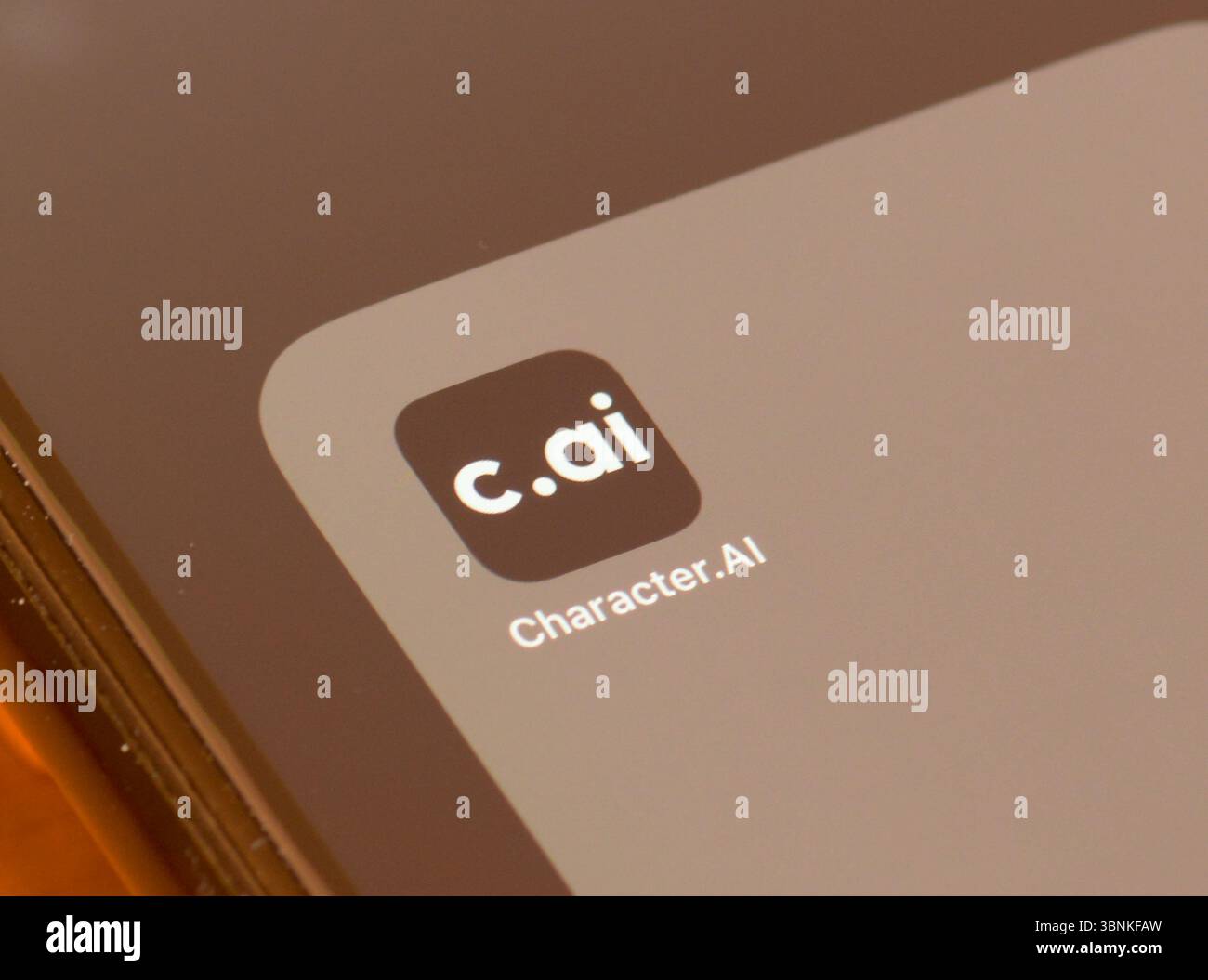 App Character ai sullo schermo di uno smartphone Foto Stock