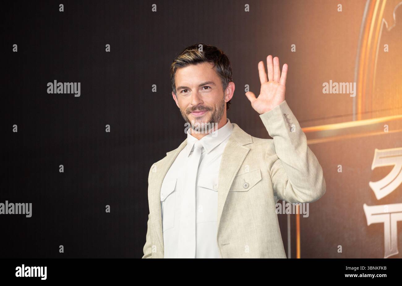 Jonathan Bailey, 1 luglio 2025: L'attore Jonathan Bailey durante una conferenza stampa per il film "Jurassic World: Rebirth" a Seoul, Corea del Sud. Il film sarà proiettato sugli schermi locali il 2 luglio. Crediti: Lee Jae-won/AFLO/Alamy Live News Foto Stock
