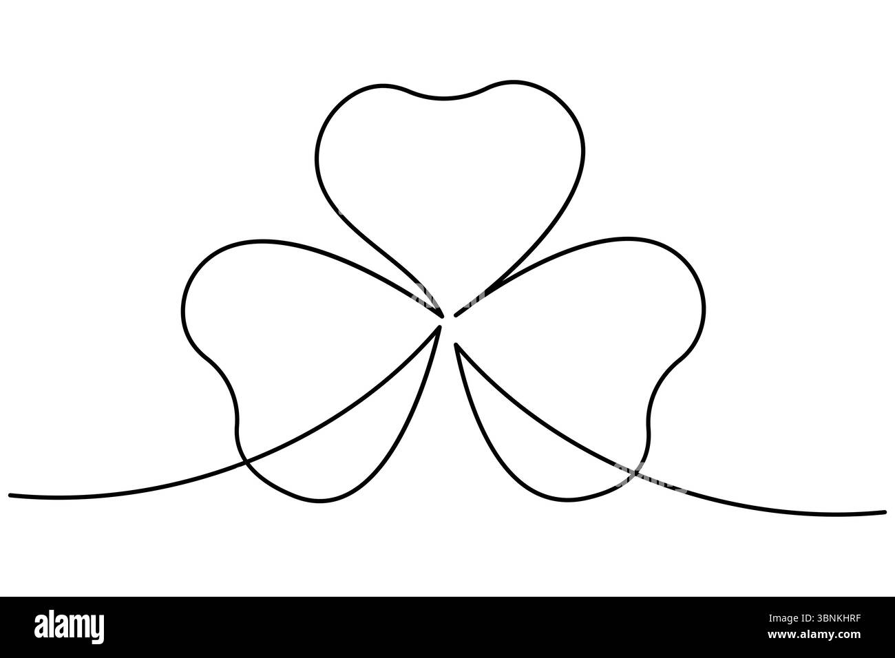 Illustrazione vettoriale Shamrock line art con semplice stile botanico e disegno minimalista Illustrazione Vettoriale