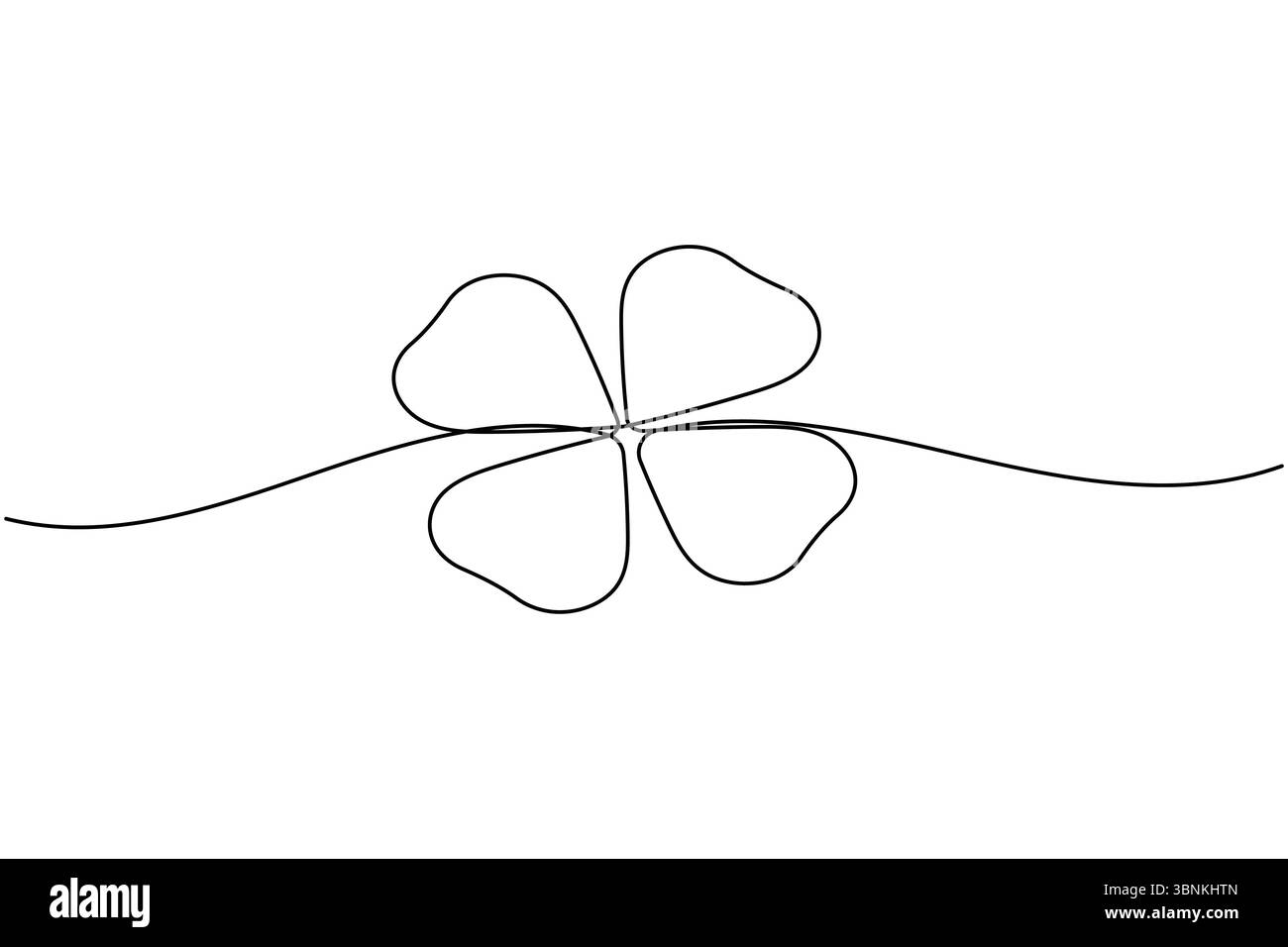 Illustrazione vettoriale Shamrock line art con semplice stile botanico e disegno minimalista Illustrazione Vettoriale